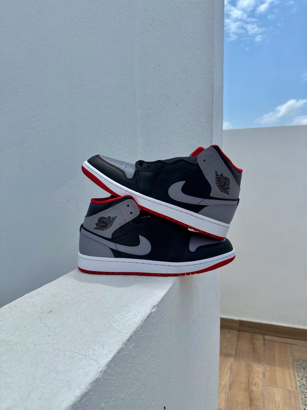 Jordan 1 Mid Black and Red