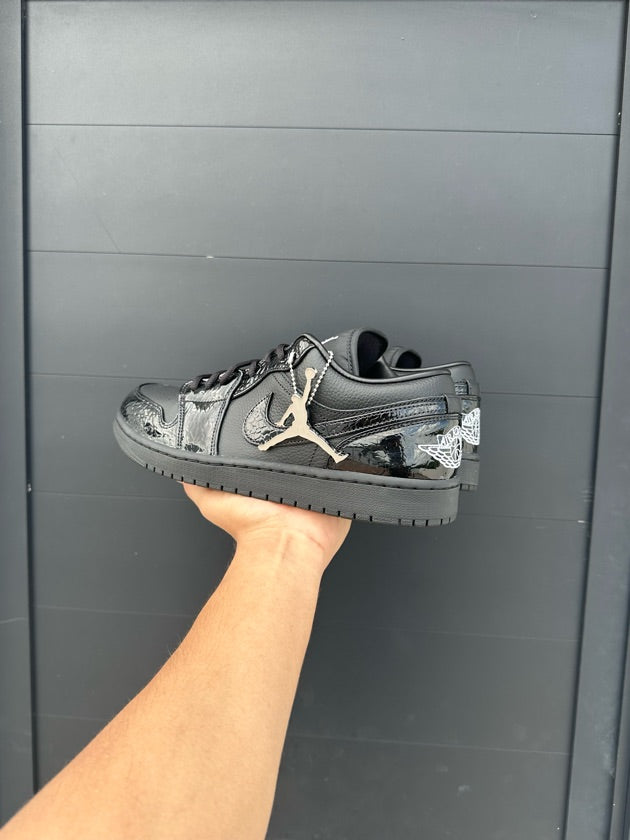 Jordan 1 Low Elephant Patent Black