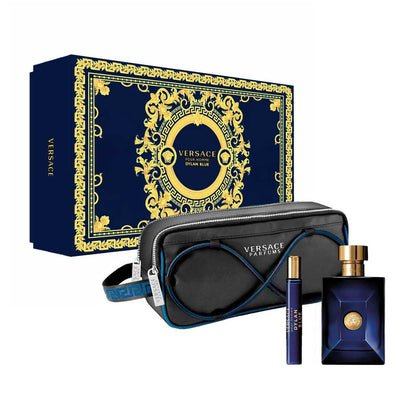 Versace Pour Homme Dylan Blue Set 3 piezas Hombre EDT 100ml + Miniatura 10ml + Bolsa de Viaje