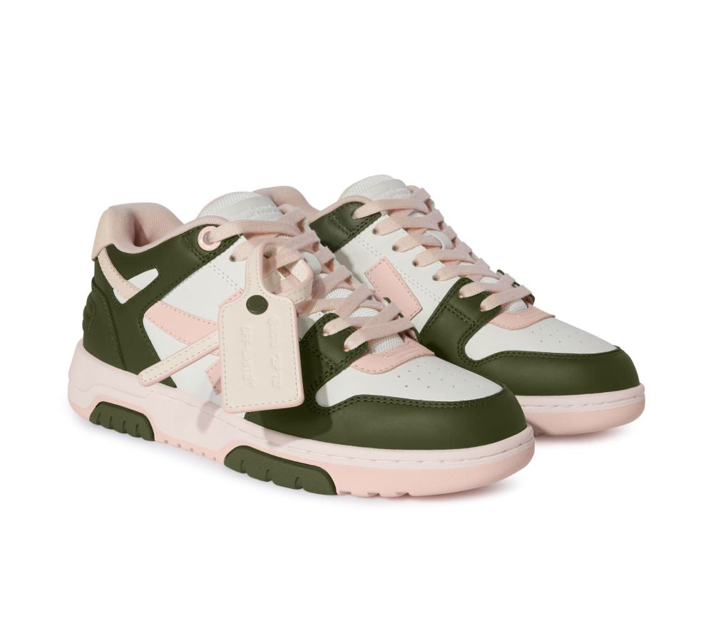 Off White OOO pink and green